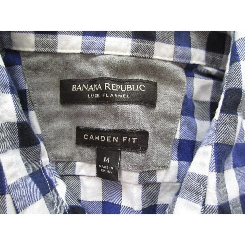 Men's  Banana Republic Lux Flannel Camden Fit Button Up Shirt Sz M (MT100)